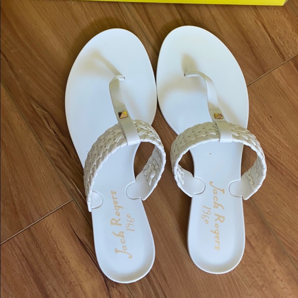 Jack Rogers Tinsley White Sandals Size 7 NEW
